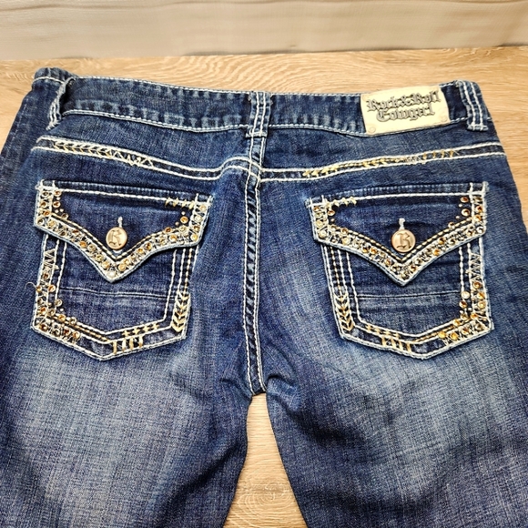 Rock and Roll Cowgirl Jeans 29 x 32 Skinny Jean Rhinestone - Picture 1 of 9